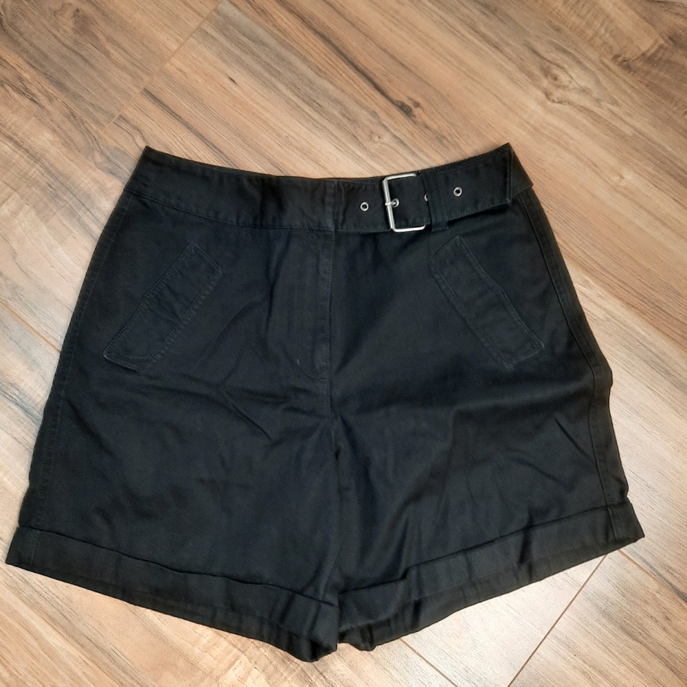 Talbots Black Chino Shorts w/ offset attached belt